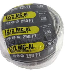 Encore Wire MC-AL12/2 AL 12/2 250 Foot Coil MC Cable Aluminum Jacket