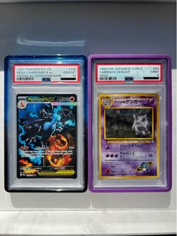Mega Charizard X ex PSA 10 & Sabrina's Gengar PSA 9