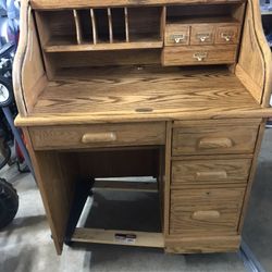 Oak Roll Top Desk