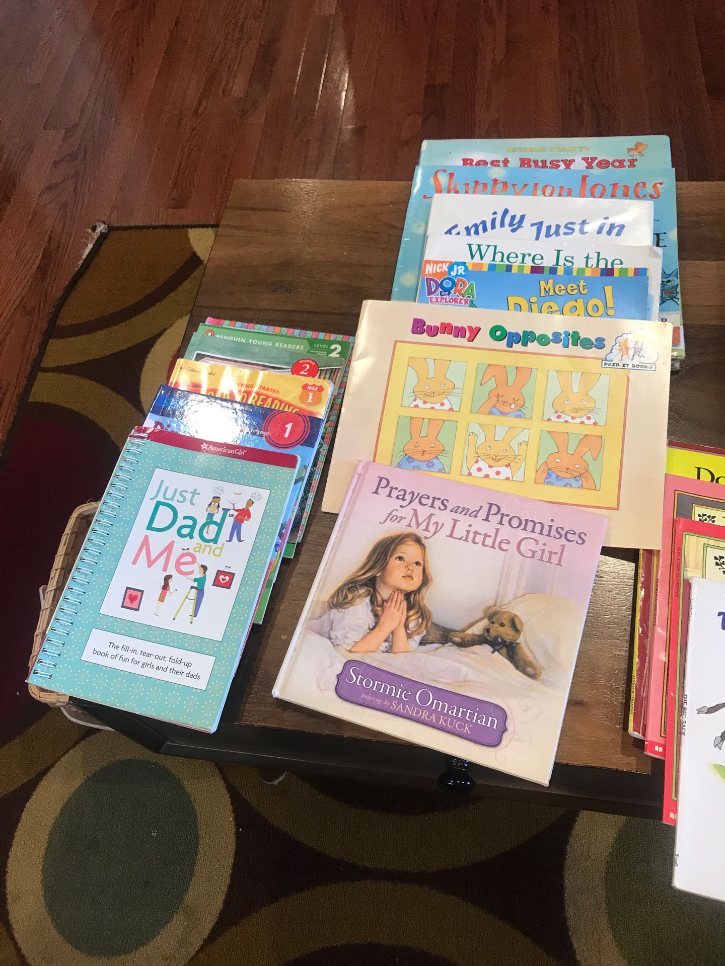 Coloring books sticker books and reading books