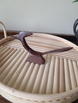 Vintage MCM Wood Carved Roadrunner