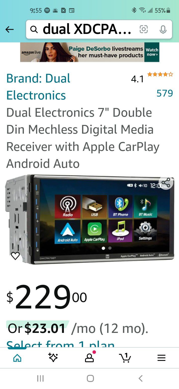 7" Double Din Radio Dual Electronics 