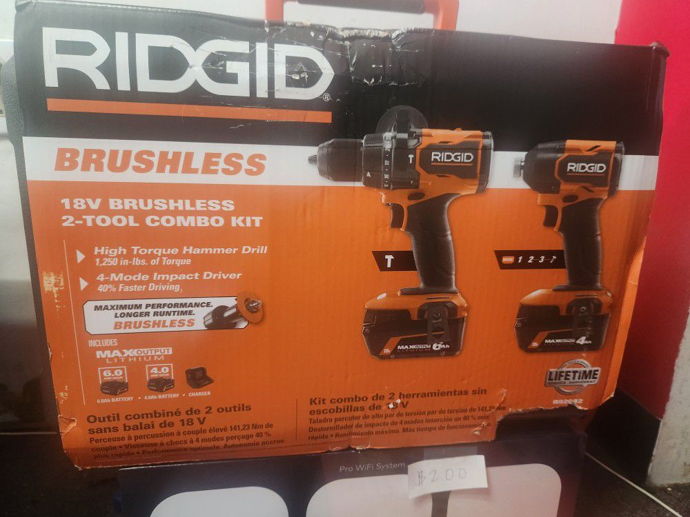 Ridgid Brushless Hammer Drill / Impact Driver Combo Kit