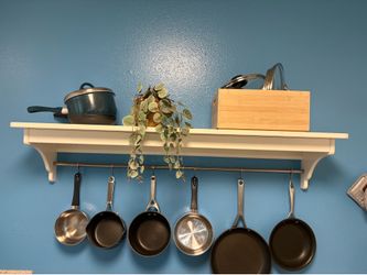 IKEA Wall Shelf with Hanging Rail – 45” x 10”