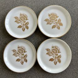 Wedgwood Gold Tonquin Bone China Coasters Set Of 4