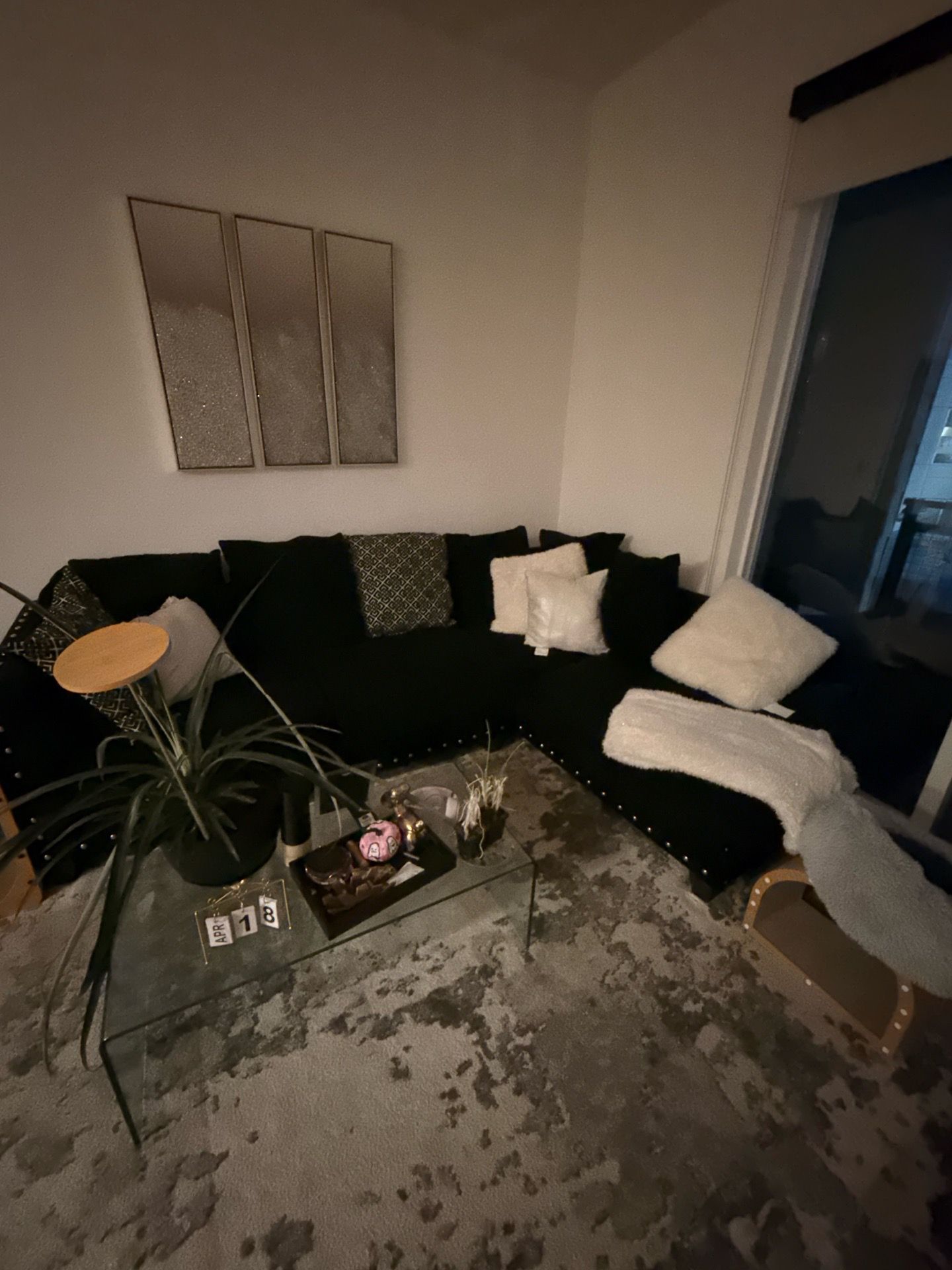 Black living room coach