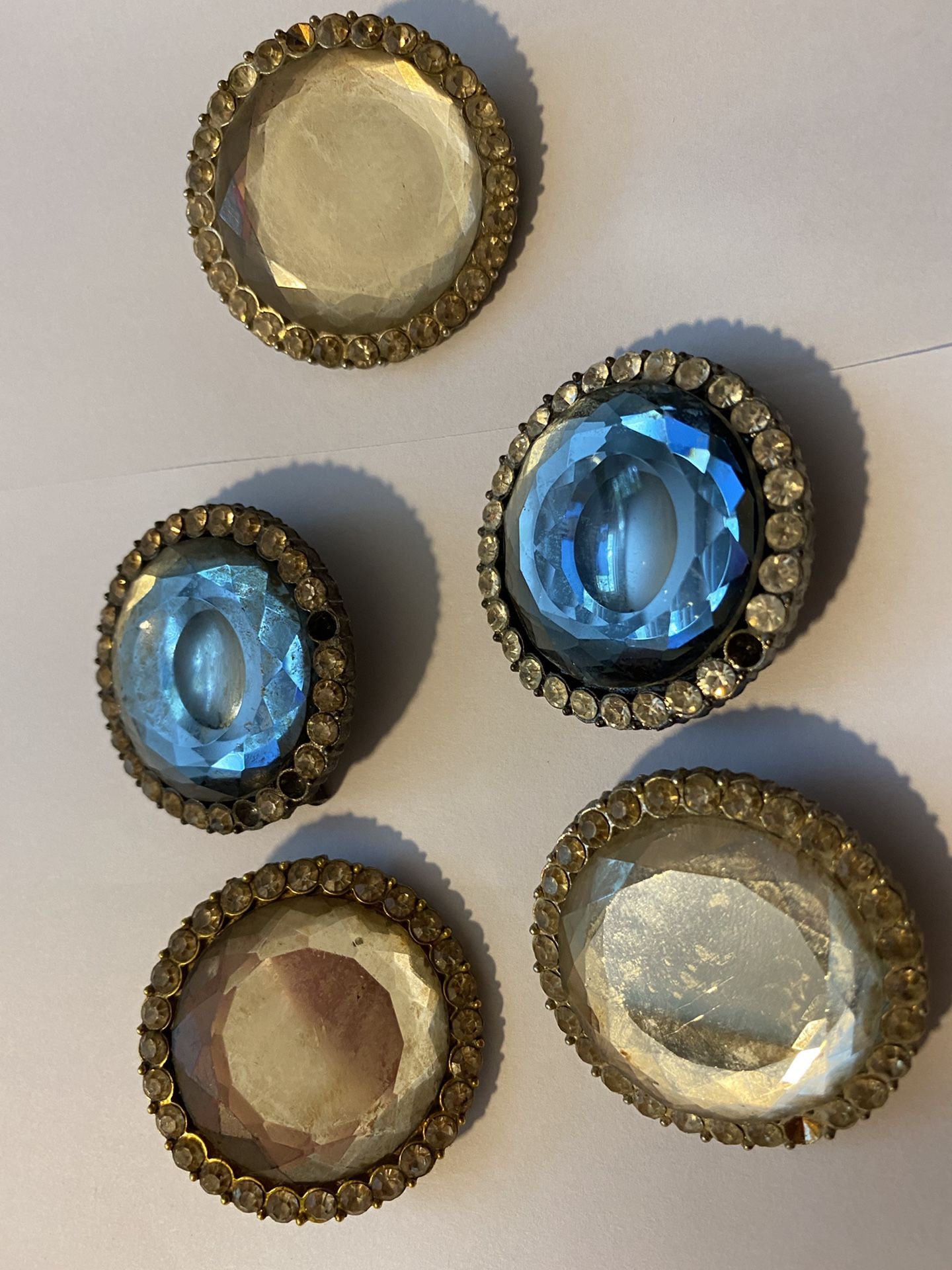 5 Old Glass/Mirror Pendants