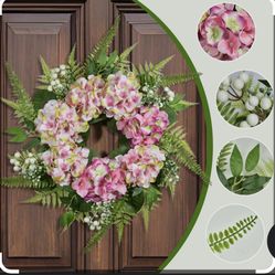 Beinhome Handmade 25 “  Floral Spring Wreath 