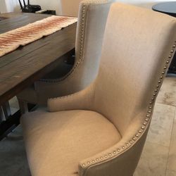 2 Accent Chairs With Accent Nails Trim