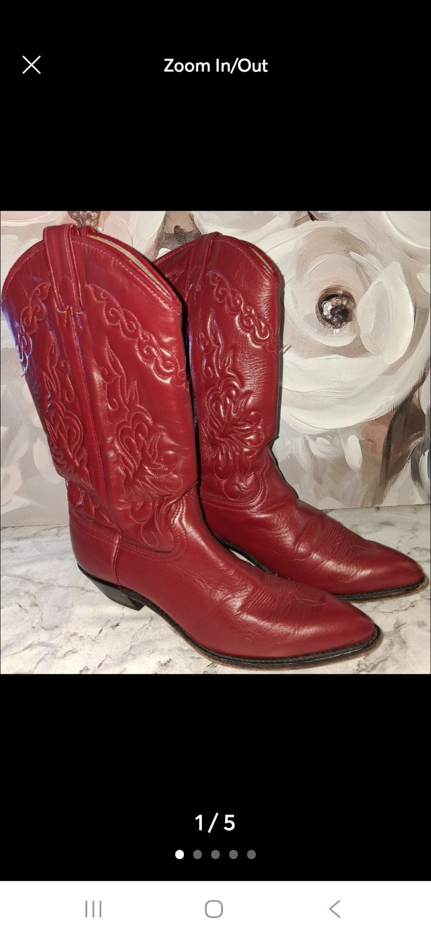 Red leather Cowgirl Boots