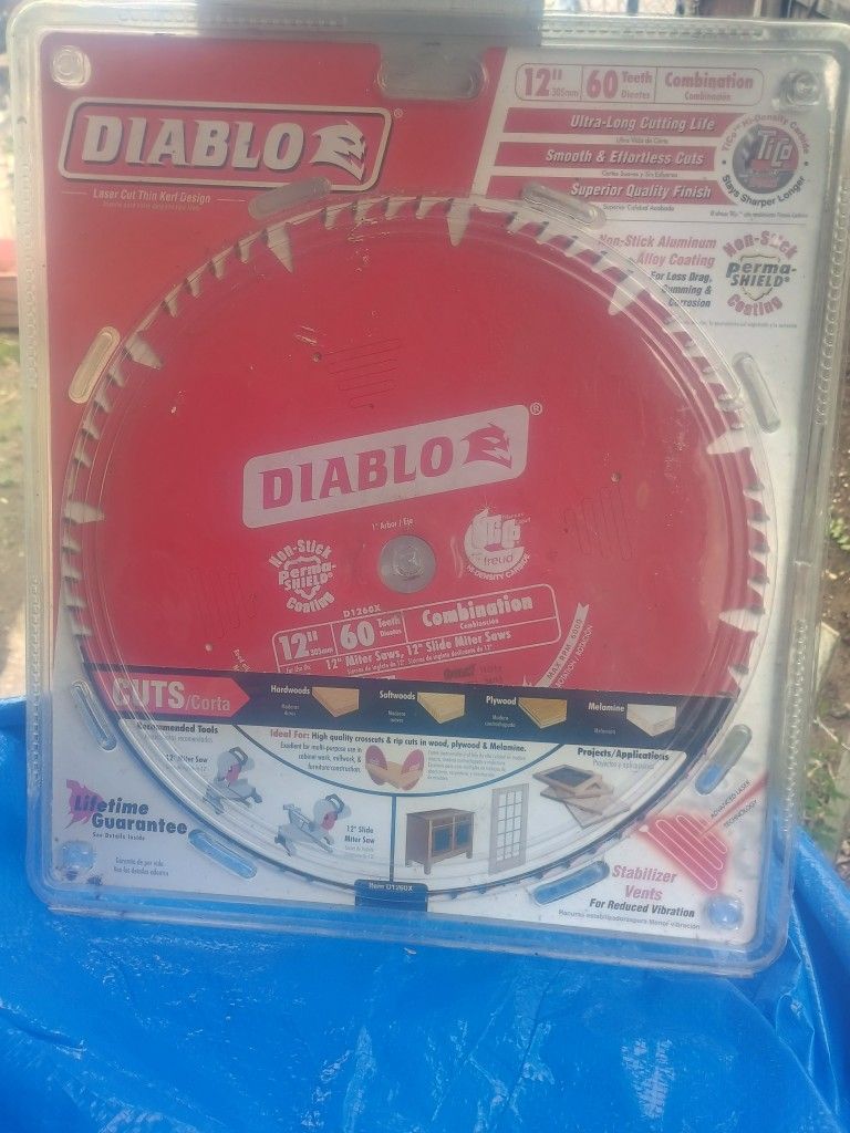 New In Package Combination Diablo Saw Miter Saw Blade 12" 60 Teeth New