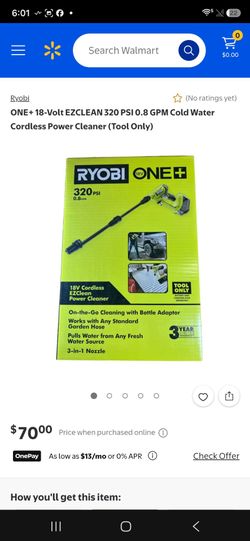 Ryobi ONE+ 18V EZClean 320 PSI Cordless Power Cleaner