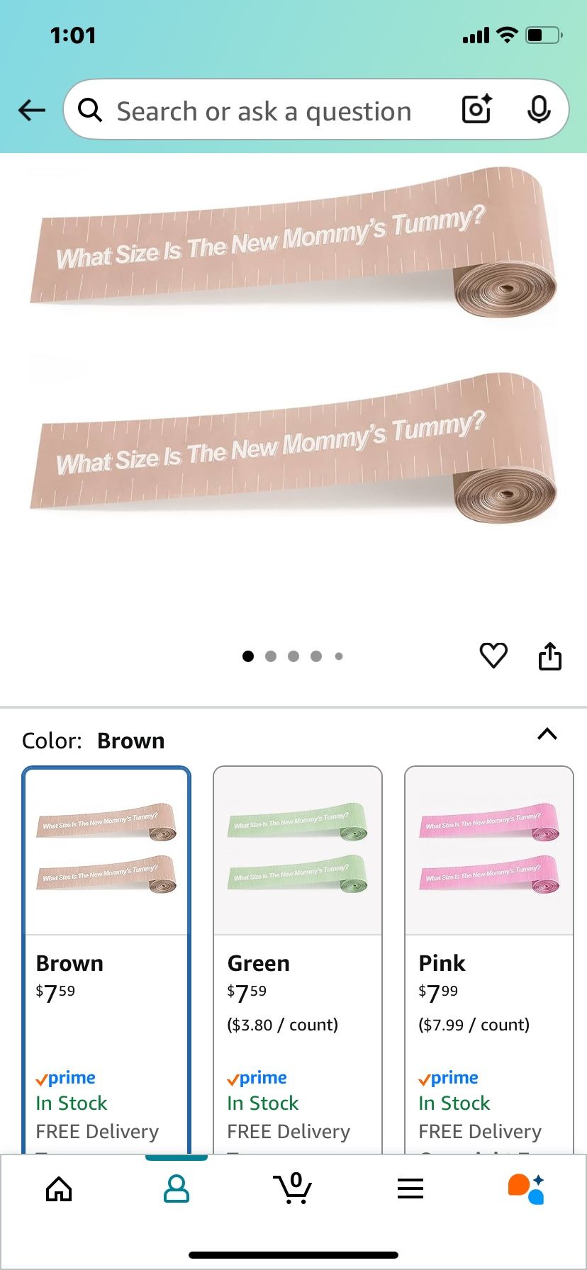 Baby Shower Measuring Game