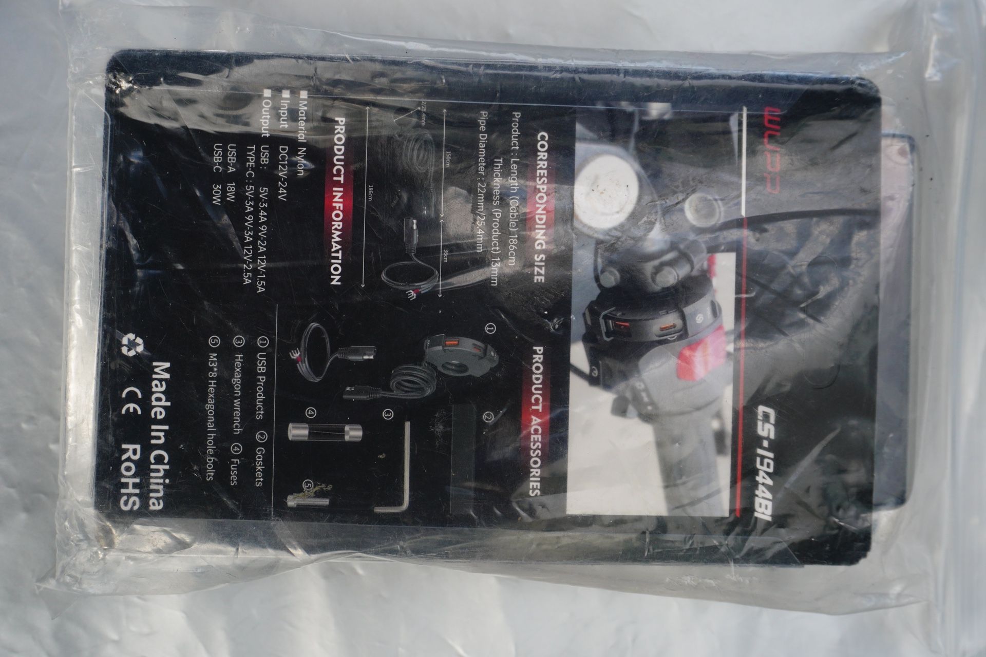 Motorcycle Charger Dual USB Type-C PD & QC3.0 Fast Charge