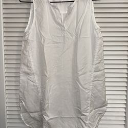 Beach Lunch Lounge Collection Women's Tunic Sleeveless , Size M, White