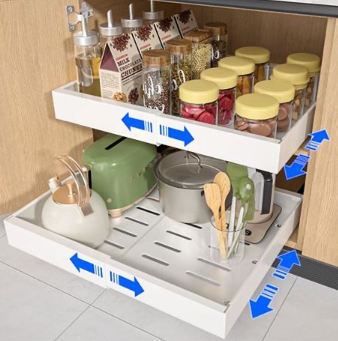 2 Pack Pull Out Cabinet Organizer