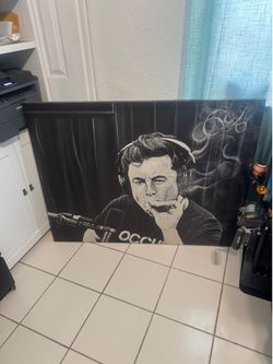 Elon Musk smoking on Joe Rogan show painting