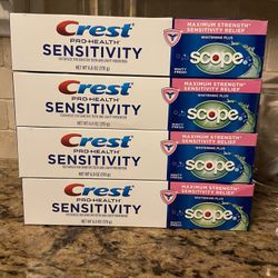 Set of 4 crest pro health sensitivity toothpaste•MAXIMUM STRENGTH•BIG 6oz•all for $12