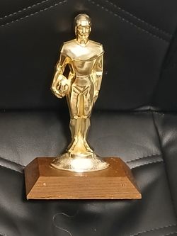 Vintage 1970s Football Trophy and Miami Dolphins Cards
