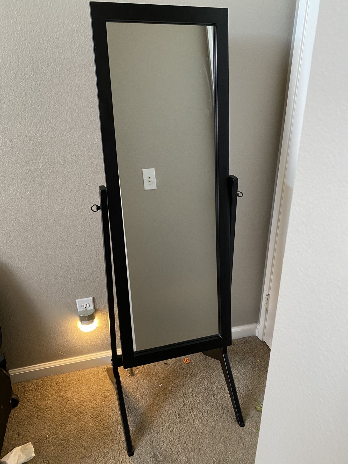 Bedroom floor mirror with stand