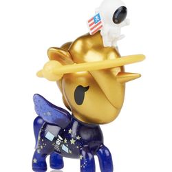 tokidoki Space Unicorno Saturn golden unicorn ring w/ astronaut riding on top