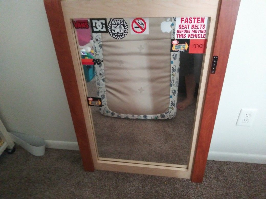 Wood frame mirror