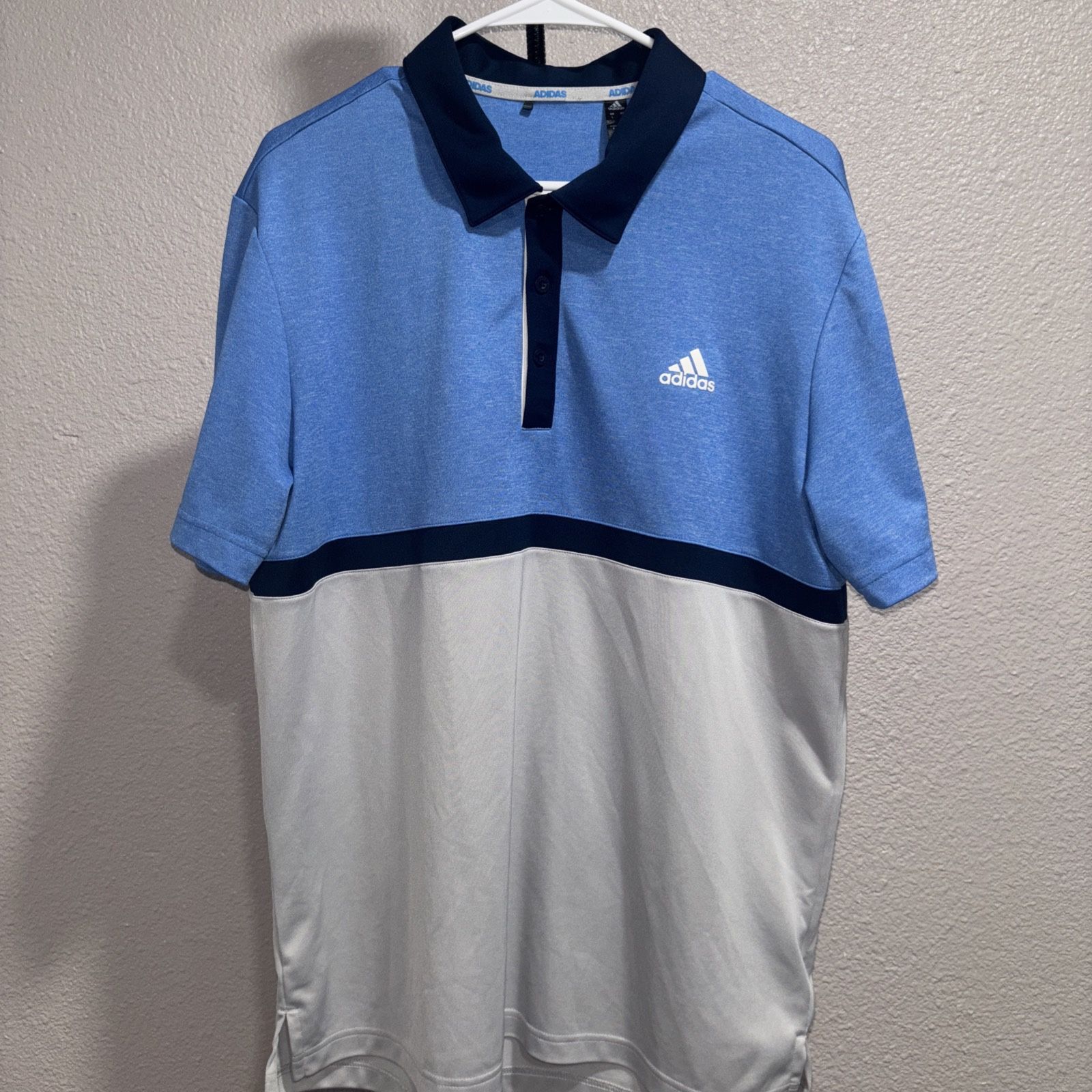 Adidas Men’s Heather Colorblock Polo Golf Shirt Used