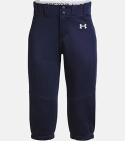 Navy Blue Under Armor Girls Utility Softball Pants - Large