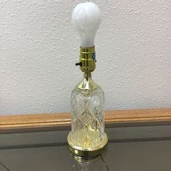 Vintage Cut Glass Accent Table Lamp (9”)