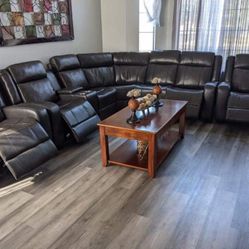 New Gray Power Recliner Sectional Couch with 2 Recliner Power Chairs / Free Delivery 