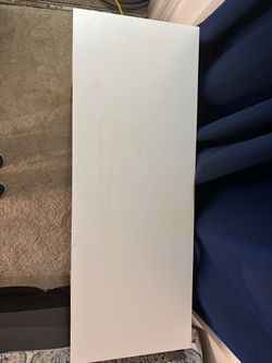 Modern White Writing Desk w/ Storage Shelf – Minimalist Office Table