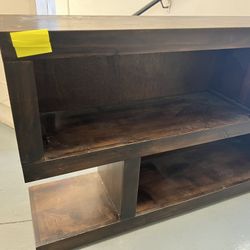 Wood Media Console / TV Stand – Solid Build – Great Storage