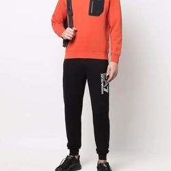 MSRP$375 Emporio Armani two-tone hoodie size S