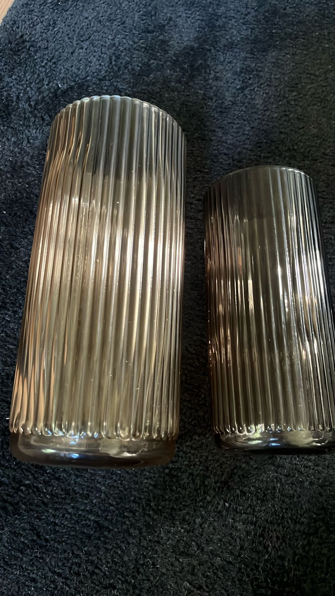 Ribbed Glass Vases