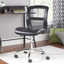 NEW! Mainstays Mid-Back Vinyl Mesh Task Office Chair Black