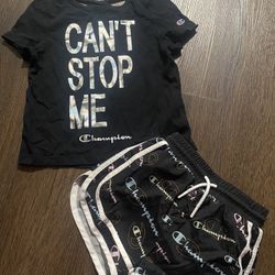 Girls Champion Shorts And Shirt Size 4 #12 