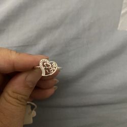 Real 925 Sterling Silver Heart ❤️ Wedding Ring Size 7