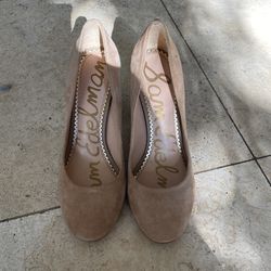 Sam Edelman Beige Almond Toe Pumps! 