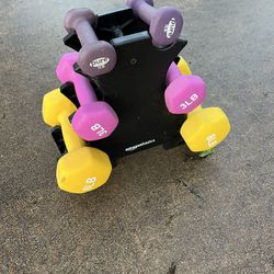 Dumbbell Set with Rack Weights 32Lb Set, Exercise & Fitness 77546