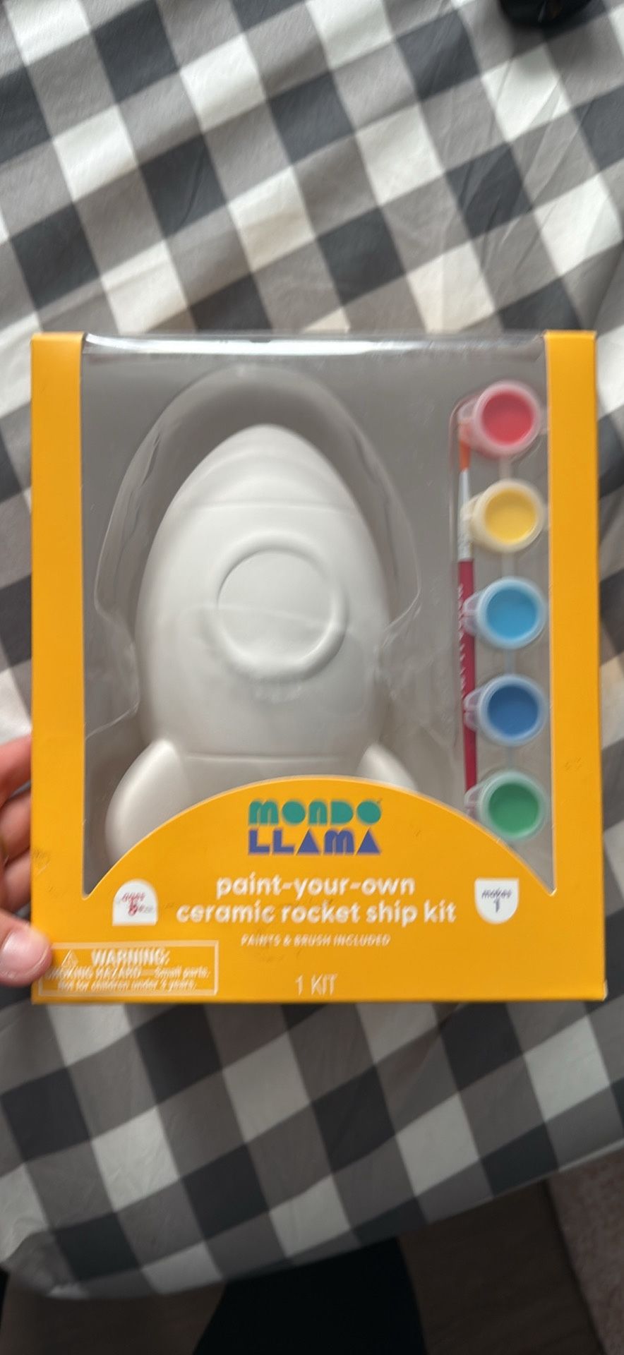 Mondo Llama Ceramic Rocket ship Paint Your Own 
