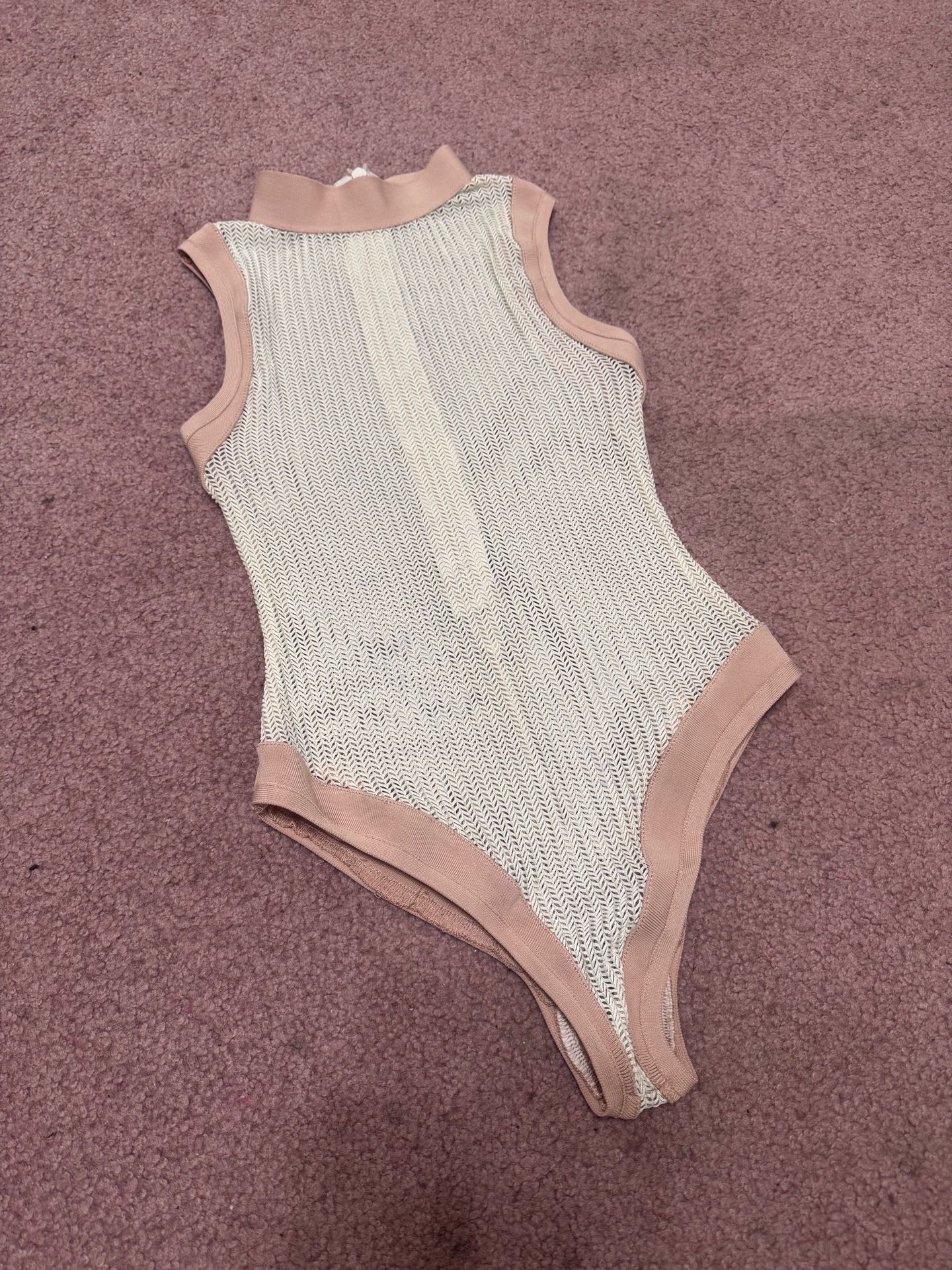 Small Cream Stretchy Bodysuit Boho