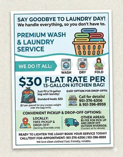 We wash, dry and fold for you