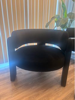 Black Fabric Armchairs (set of 4)