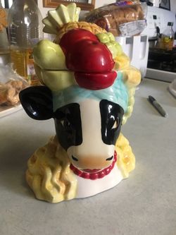 Vandor Cowman Moo-randa Cookie Jar