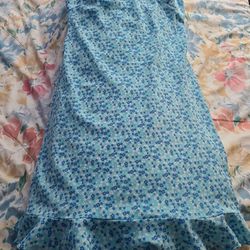 blue floral dress