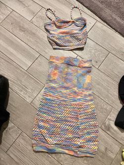 Knit skirt with matching top