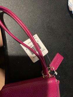 Coach Cranberry Pebbled-Leather Crossbody Bag