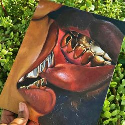 Grillz Jewelry Art Painting | Original Artwork Wall Decor