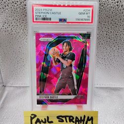 2024 Prizm Stephon castle pick cracked ice PSA 10