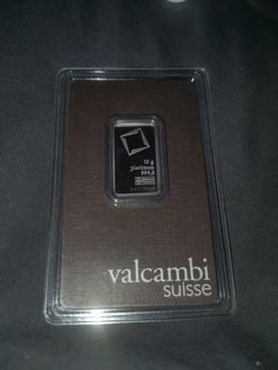 Valcambi Suisse 10g platinum bar in packaging